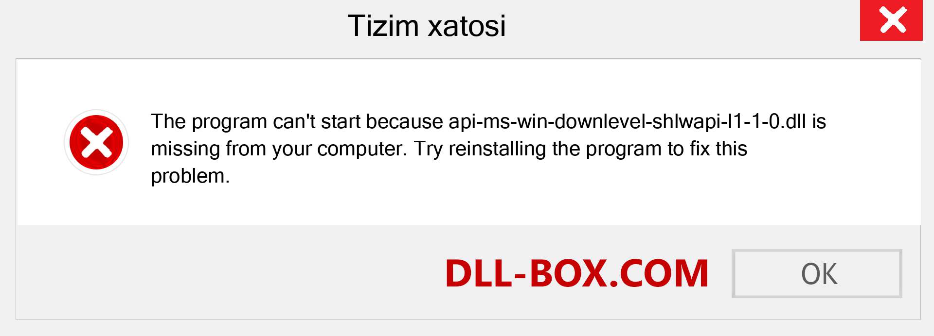 api-ms-win-downlevel-shlwapi-l1-1-0.dll fayli yo'qolganmi?. Windows 7, 8, 10 uchun yuklab olish - Windowsda api-ms-win-downlevel-shlwapi-l1-1-0 dll etishmayotgan xatoni tuzating, rasmlar, rasmlar